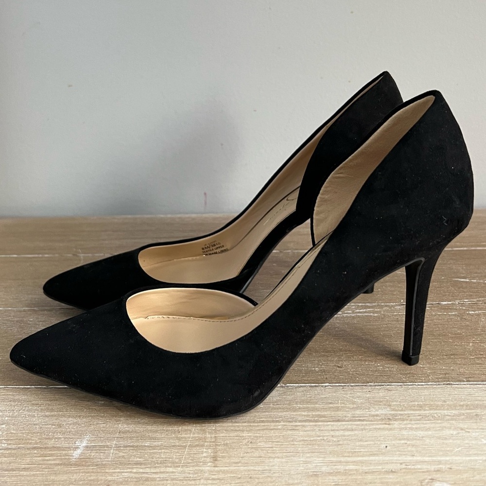 Jessica Simpson Livvy Black Suede Heels NWOT